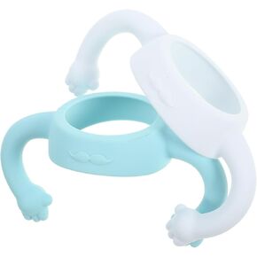 2 pcs Soft Silicone Bottle Handle Comfortable Grip for Milk Bottle Feeding Easy to Install Practical and Safe