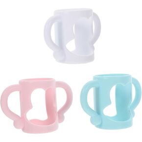 3Pcs Bottle Handle Soft Silicone Feeding Bottle Grip for Narrow Mouth Bottles Comfortable and Safe Design Easy to Install and Clean