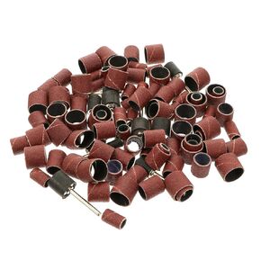 102pcs أظافر مانيكير رمل عصابات طبل طبق طقم الحصى للأكمام الدوارة للأظافر الاصطناعية الطبيعية لاستخدام الصالون المنزلي