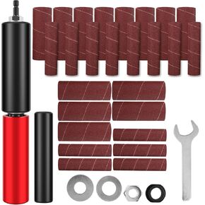Spindle Sander Adapter, Drum Sander Set, Handheld Drum Sander, Portable Sanding Drum Kit, Aluminum Alloy Drill Sanding Mandrel Kit for Wood Metal, 10.1in