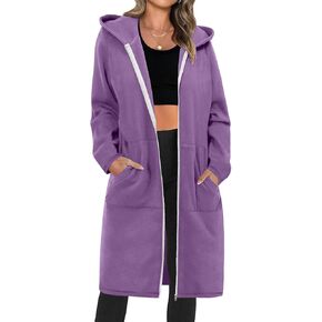 Women's Full Zip Up Hoodies Oversized Fleece Long Sleeve Sweatshirt Comfy Casual Fall Jacket Coat with Pocket 2024