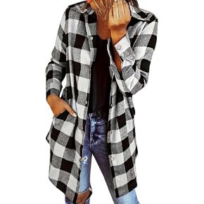 قمصان منقوشة للنساء العصرية الزر الخفيفة الوزن أسفل جاكيتات كوخ طويلة الأكمام الفانيلا الفانيلا أزياء السقوط in Kuwait