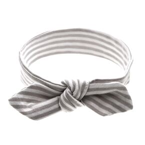 embé Bow Headband for Babies 0-5 Months - Grey Stripe | Bandana for Babies 6-14 lbs | 100% Jersey Cotton