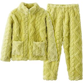 Girls Boys Fleece 𝐏a𝐣amas Set Kids Toddler Winter 𝐒leepwear Warm Flannel 𝐏js Full Zip Jacket +Pants 𝗟oungewear