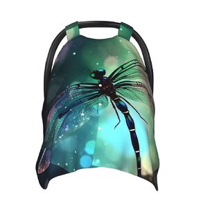 Galaxy Animal Dragonfly Baby Car Seat Canopy Cover, Multi Use Breathable Nursing Breastfeeding Covers for Mom Soft Stroller Sun Shade Newborn Shower Gift