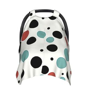 Polka Dot Baby Car Seat Canopy Cover, Multi Use Breathable Nursing Breastfeeding Covers for Mom Soft Stroller Sun Shade Newborn Shower Gift