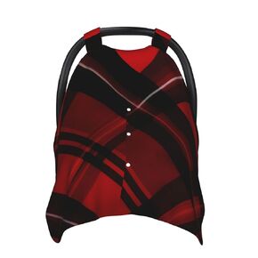 Red and Black Plaid Baby Car Seat Canopy Cover, Multi Use Breathable Nursing Breastfeeding Covers for Mom Soft Stroller Sun Shade Newborn Shower Gift