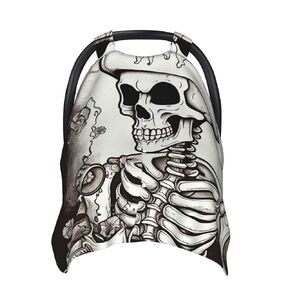 Skeleton Chef Baby Car Seat Canopy Cover, Multi Use Breathable Nursing Breastfeeding Covers for Mom Soft Stroller Sun Shade Newborn Shower Gift
