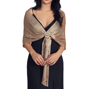 شالات وأغطية نسائية معدنية لامعة من Unicra لفساتين الحفلات المسائية مع إبزيم كريستالي in Kuwait