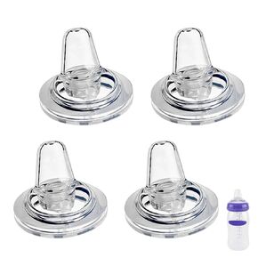حلمات Sippy Spout لزجاجات Lansinoh Baby ، Transition Straw Sippy Cup 100 ٪ Silicone Silicone Nipple ، 6M+، Pack of 4