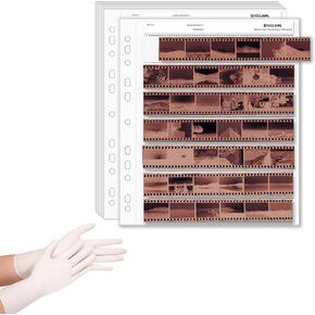 Archival Quality 35mm Negative Preservers – 50 Acid-Free Storage Sheets with Free Gloves, Compatible with Camera Film Negatives