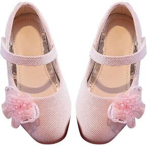 Baby Girls Sweet Flower Shoes Soft Soled Single Shoes Wedding Party Princess Shoes Dance Shoes Toddler Shoes