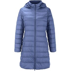 Women's Montreal Mid-Thigh Length Hood Winter Warm Long Vest Sleeveless Long Quilted Vest Thicken Long Outwear