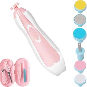 Baby Nailmer Trimmer Electric ، 6 في 1 ملف أظافر الطفل ، رعاية الأظافر ، ملف الأظافر ، طقم أسماء الطفل المانيكور لطفل الأطفال المولود حديثي الولادة أو أصابع البالغين أظافر أظافر (وردي)