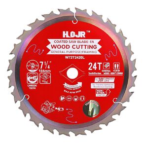 6-1/2" to 12" TCT, 10" 60-Tooth Circular Saw Blade, General Purpose Wood Cutting Saw Blade, Arbor: 5/8", Chip Tip Anti-Stick Coating - TA, 10" 60T TA