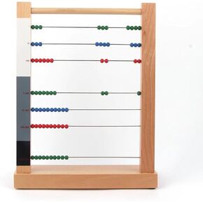 Montessori Mathematical Calculation Bead Frame, Beech Wood Pre-School Education Abacus Calculation Frame,Suit