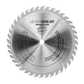 ATB Thin Kerf Combination Table Saw Blade, 10 Inch, 40T, 5/8" Arbor, 3/32" Kerf, USA Made, Optimized for Cross-Cut & Ripping - US1040ATBTK