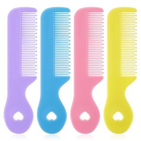 4 حزمة مشط شعر الطفل للحديدين حديثي الولادة ، شعيرات تلميح مستديرة ملونة ، مشط رضيع ، رعاية جلد فروة الرأس الحساسة للرضع ، الأطفال الصغار ، ويسنعون الأطفال ، مجموعة الرعاية الصحية