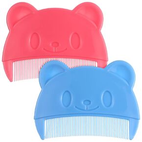 تويفيان 2pcs أمطار شعر الطفل: مشط Cap Cradle Plact Plact For Babies - لمسة لطيفة - من السهل حمل فرشاة حمام على شكل دب لصالح القشرة المهد للأطفال (لون عشوائي）