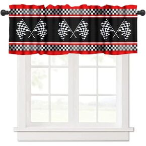 3D Monster Truck Valance Curtain Cartoon Teens Freestyle Colorful Race Rod Pocket Short Window Treatments for Kitchen Kid Boys Bedroom Nursery Bathroom Living Decor Drapes 54x18inch