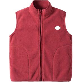Spring Kids Fleece Vest Jacket Full-Zip Warm Coat Sleeveless Jackets Coats Stand Collar Vest Outerwear