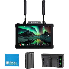 Hollyland Pyro 7 Wireless All-in-One Wireless Monitor/Receiver/Transmitter | HDMI/SDI | Up to 1300ft, Low Latency, 4K30 | Includes 1 x NPF-570 Battery, Battery Charger, and SolidSignal Cloth