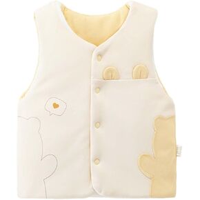 Baby Warm Vests Boy Girl Spring Winter Fleece Warm Padded Waistcoat Cute Printing Jacket Snow Clothing (C, 3-6 Months)