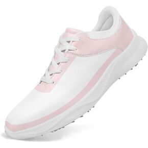 Women’s Spikeless Waterproof Golf Shoes – Lightweight, Breathable Shoes with Cushioned Insole and Ocean-Inspired Blue Stripe Design