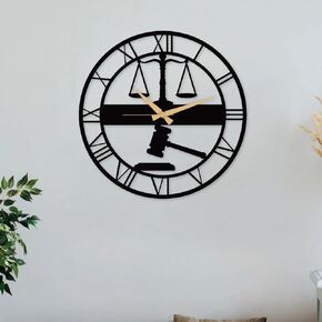 Justice Scales Metal Wall Clock – Stylish Industrial & Modern Design, 35-100 cm (13.8"-39.4") – Premium Quality Steel, Easy Wall Mount, (60cm - 24 Inches)