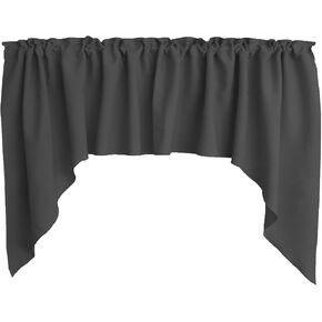 Solid Poplin Swag Window Valance Home Décor Bedroom Nursery Kitchen Window (Burgundy)