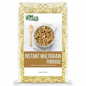 Organic Zing Wholesome and Quick: Instant Multigrain Porridge | Made with Pearl Millet, Sorghum, Barley Millet, Maize & Wheat | 7.05 Oz