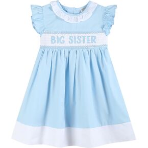 Girls Baby and Toddler Big Sister Smocked Romper
