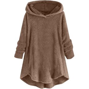 Womens Coats Winter Puffer Coat Winter Coats Loose Plush Solid Color Single Breasted Pocket Hood Zipper Jacket Coats