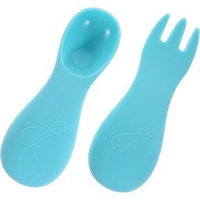 1 Set Silicone Spoon Fork for Safe Easy to Clean Dining Tableware with for Boy Girl and Practical and Beautiful