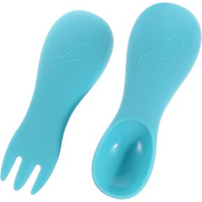 1Set Silicone Spoon Feeding Fork with Storage Case Non Slip Durable and Portable Cutlery for Dining for Home and Travel Use