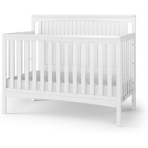 Child Craft Scout 4-in-1 Convertible Crib, Baby Crib Converts to Day Bed, Toddler Bed and Full Size Bed, 3 Adjustable Mattress Positions, Non-Toxic, Baby Safe Finish (Matte White)