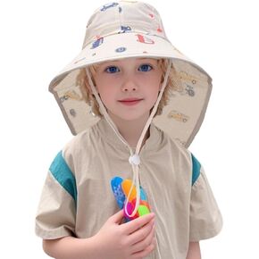Kids Summer Sun Hat with Neck Flap - Lightweight Beach Hat for Boys & Girls, Beach & Outdoor Play (3-12 Years) in Saudi Arabia