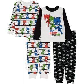 PJ Masks Boys' 4-Piece Snug-fit Cotton Pajama Set
