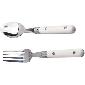 2Pcs Stainless Steel Cutlery Handle Fork Spoon for Dinnerware for Home Picnics and Kindergartens