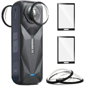 Insta 360 X5 Premium Glass Lens Guard Set Screen Protector for Insta360 X5 X 5 9H Hard Tempered Glass Film Anti-Scratch [Bubble Free]