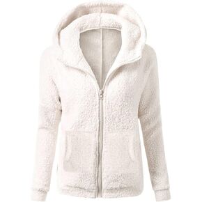 Womens Zip Up Hoodies Lightweight Fleece Fall Winter Coats Comfy Warm Plus Size Sherpa Jackets with Pockets