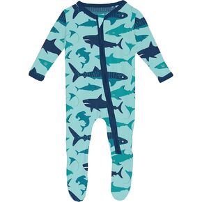KicKee Footie with 2 Way Zipper in Celebration Prints, One-Piece Boy or Girl Baby Clothes