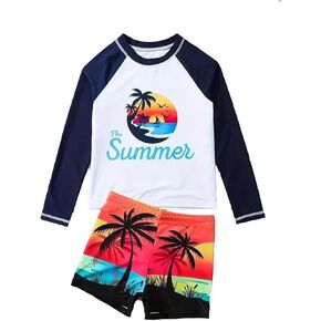 Baby and Toddler Boys' 3-Piece Swimsuit Set Kids Bathing Suit Swimwear with Hat Surfing Suit UPF 50+