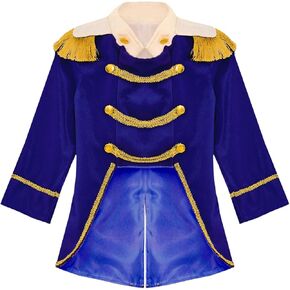 Royal Prince Tailcoat for Boys Kids Long Sleeve Velvet Tuxedo Coat Vintage Medieval Jacket