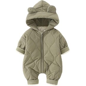 Lightweight Rain Jacket Baby Autumn and Winter Clothes Baby Warm Clothes Newborn Climbing Boys (Green, 0-3 Months)