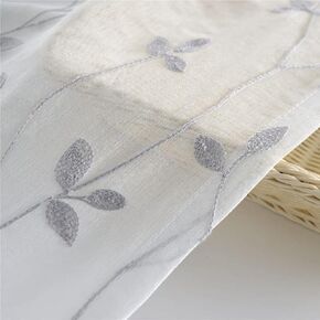 Hoohero Gray White Presidered Nordic Gray Brayes Leaves 100 Wide Kids Cordery Room stertains stercing decor arcain curtain gauze voile fabric