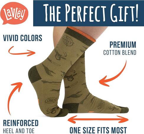Lavley Born To Hunt, Forced To Work Socks for Men - Funny Gift for Deer Hunters and Outdoorsmen in Kuwait