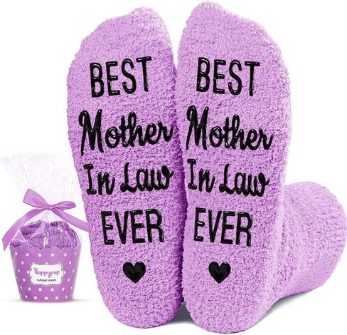 HAPPYPOP Gifts for Mother in Law from Daughter in Law, Funny Mother in Law Gifts, Best Gifts for Mom in Law, Fuzzy Socks for Women in Saudi Arabia