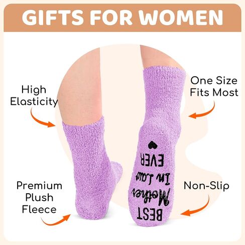 HAPPYPOP Gifts for Mother in Law from Daughter in Law, Funny Mother in Law Gifts, Best Gifts for Mom in Law, Fuzzy Socks for Women in Saudi Arabia