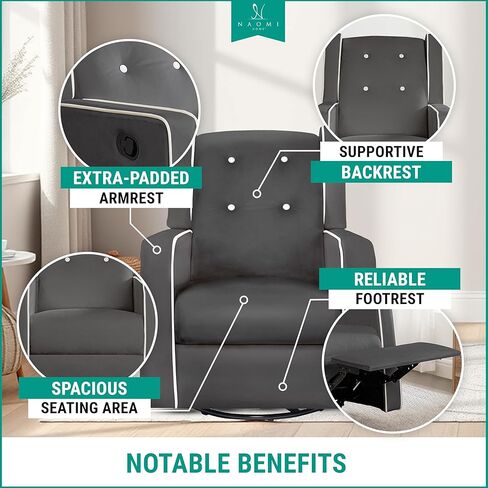 رابطة منزلية في نعومي مع طفلك استرخ في الأناقة مع أوديليا 360 دوارة طائرة طائرة روكير رعاة الحضانة الرضاعة الطبيعية كرسي الأمومة فخم in Kuwait